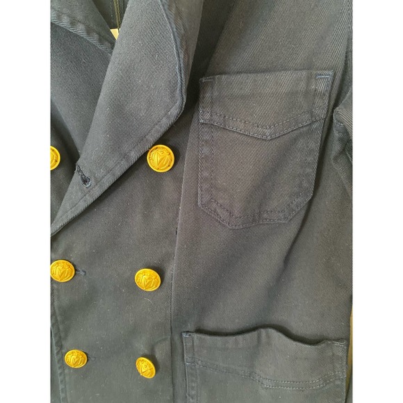 L’AGENCE Allison women’s navy double breasted denim jacket size small 0050 - Picture 16 of 16